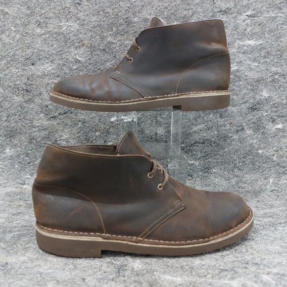 Clarks Bushacre 2 Boots Men's Size 10.5 Brown Leather Chukka Desert Casual - Picture 1 of 8